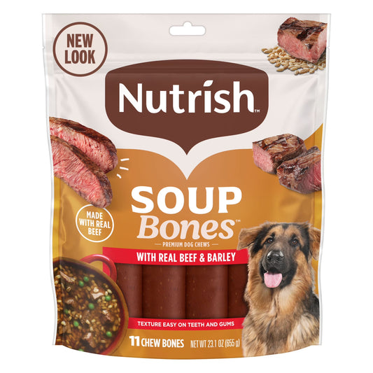 Premium Dog Chews with Real Beef and Barley - Soup Bones by Rachael Ray, 11 Count